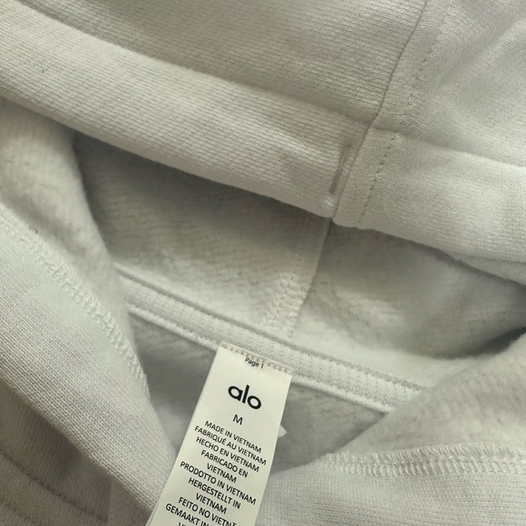 NWT Alo Yoga White Accolade Hoodie Size M White - Picture 7 of 9